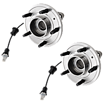 Rear, Driver and Passenger Side Wheel Hub, 5 Lugs, With Bearing