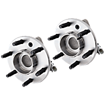 Front, Driver and Passenger Side Wheel Hub, FWD, 6 Lugs, With Bearing, With Sensor - Front, Driver and Passenger Side - Front or Rear, Driver and Passenger Side