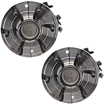 Front, Driver and Passenger Side Wheel Hubs, With Bearing, With Sensor, 6 x 5.5 in. Bolt Pattern, Rear Wheel Drive