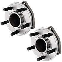 Front, Driver and Passenger Side Wheel Hub, 5 Lugs, With Bearing
