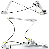 Front, Driver and Passenger Side Power Window Regulator, With Motor