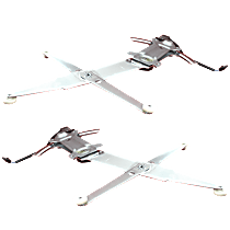 Front, Driver and Passenger Side Power Window Regulator, With Motor