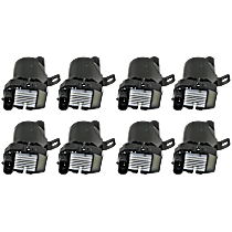 Ignition Coil, For Models With Round Coil, Set of 8, 8 Cyl 6.0L