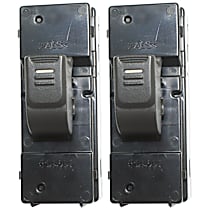 Rear, Driver and Passenger Side Window Switches, Black, 1-Button
