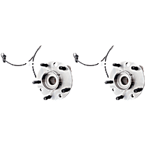 Front, Driver and Passenger Side Wheel Hub, 4-Wheel ABS, 4WD, 5 Lugs, With Bearing, With Sensor