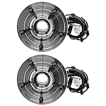Front, Driver and Passenger Side Wheel Hub, FWD, 5 Lugs, With Bearing, With Sensor