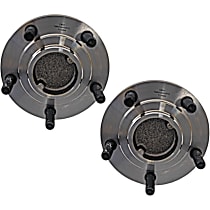 Rear, Driver and Passenger Side Wheel Hub, 4-Wheel ABS, FWD, 5 Lugs, With Bearing