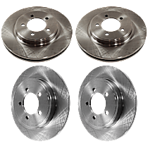 Front and Rear Brake Disc, Plain Surface, 5 Lugs, 4.6L 8Cyl