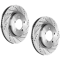 Front Brake Disc, Cross-drilled and Slotted, Vented, 5 Lugs, 305 mm, 4.0L 6Cyl