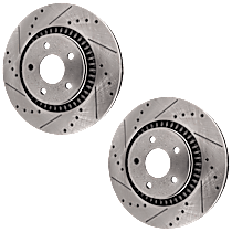 Front Brake Disc, Cross-drilled and Slotted, Vented, 5 Lugs, 315 mm, 3.5L 6Cyl
