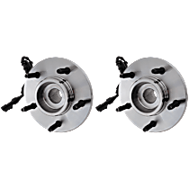 Front, Driver and Passenger Side Wheel Hub, Four Wheel Drive, 5 Lugs, With Bearing, With Sensor, 4WD