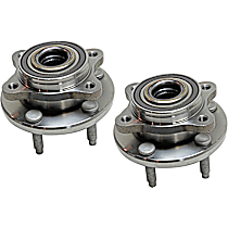 Front, Driver and Passenger Side Wheel Hub, 5 Lugs, With Bearing