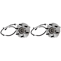 Front, Driver and Passenger Side Wheel Hub, Rear Wheel Drive, 6 Lugs, With Bearing, With Sensor, RWD