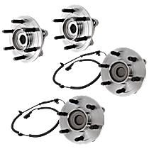 Front and Rear, Driver or Passenger Side Wheel Hub, Rear Wheel Drive, 6 Lugs, With Bearing, RWD