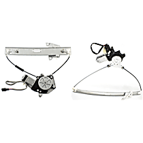 Front and Rear, Passenger Side Power Window Regulator, With Motor