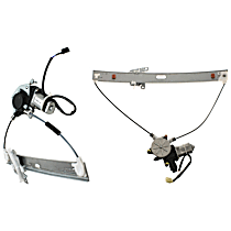 Front and Rear, Driver Side Power Window Regulator, With Motor