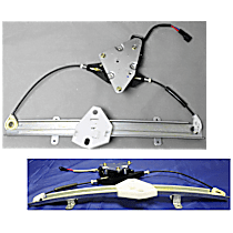 Front, Driver and Passenger Side Power Window Regulator, With Motor