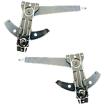 Front, Driver and Passenger Side Manual Window Regulator, Hand-Crank Type