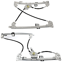 Front, Driver and Passenger Side Power Window Regulator, Without Motor