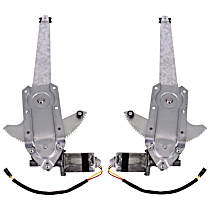 Front, Driver and Passenger Side Power Window Regulator, With Motor