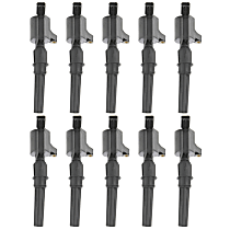 Ignition Coil, With Curve Coil Boot, Set of 10, 8 Cyl 5.4L