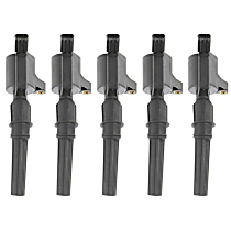 Ignition Coil, With Curve Coil Boot, Set of 5, 8 Cyl 5.4L