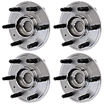 Front and Rear, Driver and Passenger Side Wheel Hub, 6 Lugs, With Bearing,, 3.6L, 6Cyl