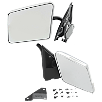 Driver and Passenger Side Mirror, Manual Adjust, Non-Heated, Chrome, Manual Folding, No Signal Light, No Blind Spot Feature, No Memory, No Puddle Light, No Auto-Dimming
