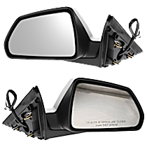 Driver and Passenger Side Mirror, 4-Door, Sedan, Power Adjust, Heated, Paintable, Manual Folding, No Signal Light, No Blind Spot Feature, No Memory, No Puddle Light, No Auto-Dimming