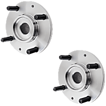 Front, Driver and Passenger Side Wheel Hub, 4 Lugs, Without Bearing