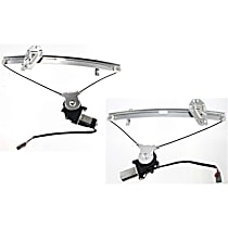 Front, Driver and Passenger Side Power Window Regulator, With Motor, Sedan