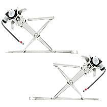 Front, Driver and Passenger Side Power Window Regulator, With Motor