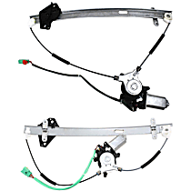 Front, Driver and Passenger Side Power Window Regulator, With Motor