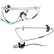 Front and Rear, Driver Side Power Window Regulator, With Motor