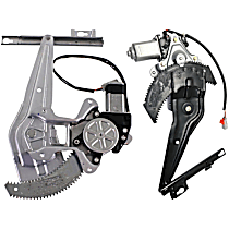 Rear, Driver and Passenger Side Power Window Regulator, With Motor, Sedan
