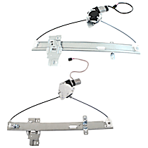 Rear, Driver and Passenger Side Power Window Regulator, With Motor