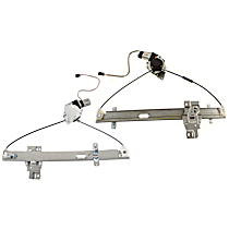 Rear, Driver and Passenger Side Power Window Regulator, With Motor