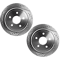 Rear Brake Disc, Cross-drilled and Slotted, Solid, 5 Lugs, 320 mm, Limited, 4.7L 8Cyl