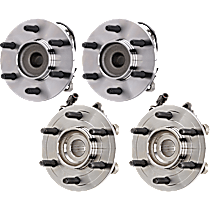 Front and Rear, Driver or Passenger Side Wheel Hub, Rear Wheel Drive, 6 Lugs, With Bearing, With Sensor, RWD