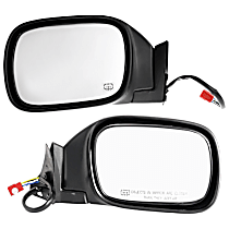 Driver and Passenger Side Mirror, Power Adjust, Heated, Textured Black, Manual Folding, No Signal Light, No Blind Spot Feature, No Memory, No Puddle Light, No Auto-Dimming