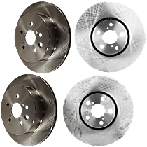 Front and Rear Brake Disc, Plain Surface, Vented, 5 Lugs, Base, 3.5L 6Cyl