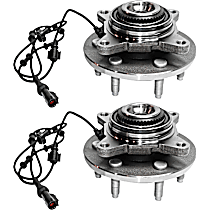 Front, Driver and Passenger Side Wheel Hub, Four Wheel Drive, With Front Coil Spring, 6 Lugs, With Bearing, With Sensor, 4WD