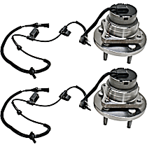 Front, Driver and Passenger Side Wheel Hub, 5 Lugs, With Bearing, With Sensor, 4.6L, 8Cyl