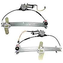 Front, Driver and Passenger Side Power Window Regulator, With Motor