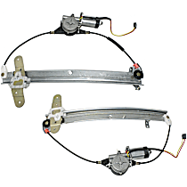 Front and Rear, Driver Side Power Window Regulator, With Motor