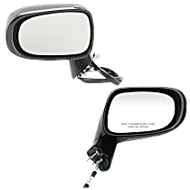 Driver and Passenger Side Mirrors, Power, Manual Folding, Heated, Paintable, In-housing Signal Light, With memory, With Puddle Light, No Auto-Dimming, No Blind Spot Feature