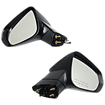 Driver and Passenger Side Mirror, Power Adjust, Heated, Paintable, Manual Folding, In-housing Signal Light, No Blind Spot Feature, With Memory, No Puddle Light, No Auto-Dimming