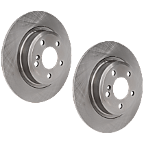Rear, Driver or Passenger Side Brake Discs, Plain Surface, Solid