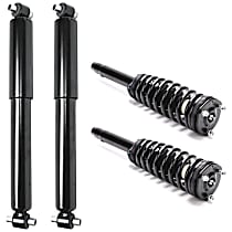 Front and Rear, Driver and Passenger Side Shock and Fully Loaded Strut, FWD