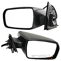 Driver and Passenger Side Mirrors, Power, Non-Folding, Heated, Textured Black, No Signal Light, No Memory, No Puddle Light, No Auto-Dimming, No Blind Spot Feature
